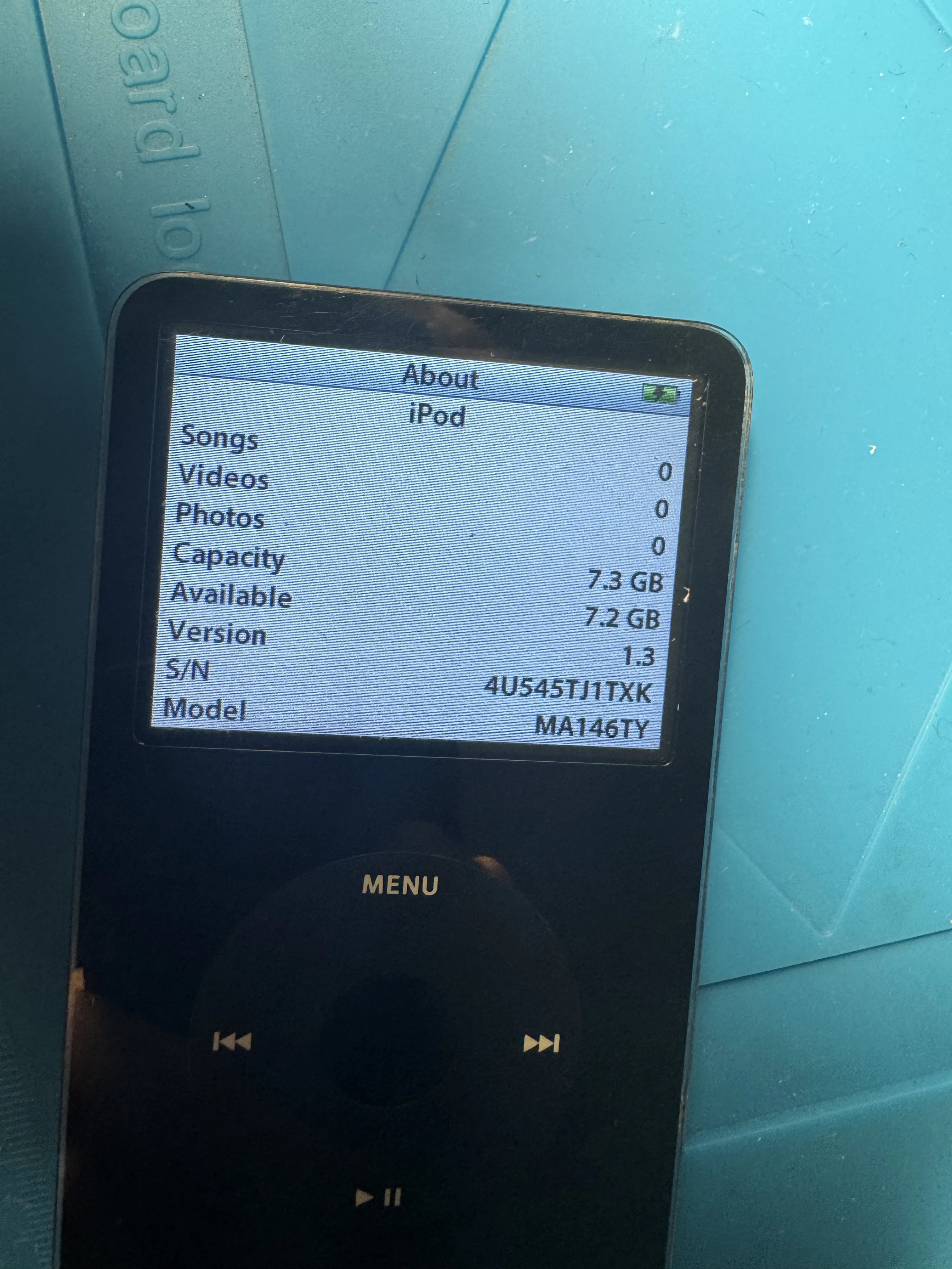 Testing one iPod with an 8GB SD card